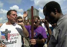 Men of God praying with one another