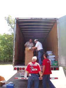 The General unloading the semi