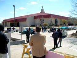 Flip ponders the scene as police encircle church at Rhema for nought