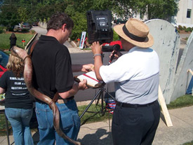 Curtis Fenison and Dr. Johnny Hunter at Raleigh abortion mill