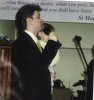 Stephen Bennett, Christian singer, at the rally with his son