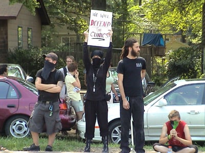 July 16-Operation Rescue saints were met by proabortion radicals, some wearing Taliban masks, when they attempted to attend services at Unitarian Universalist "Church" of Jackson this morning. 