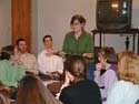 Missi teaches the trainees the in's and out's of sidewalk counseling.  Click image for larger view.